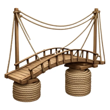 bridge made off rope and wood side view sticker