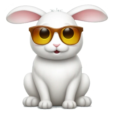 happy rabbit body sunglasses sticker