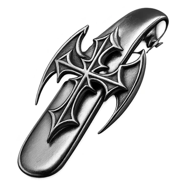 gothic hair clip, metallic shine, reflective, futuristic gothic details, black and magenta sticker