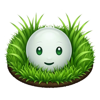 Make an emoji of a soccer penalty spot - it should be a white dot on a patch of grass sticker