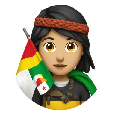 Circle Yalow with kurdish flag sticker
