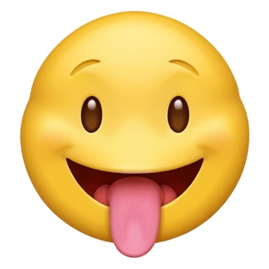 yellow emoji face with tongue sticking out and swinging back and forth sticker