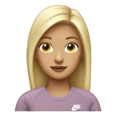 blonde girl with a nike sweater sticker