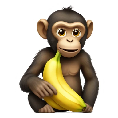 Monkey with a banana sticker