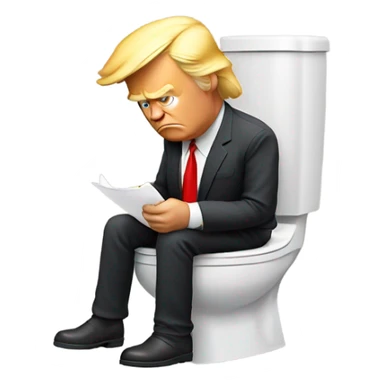 trump on toilet sticker