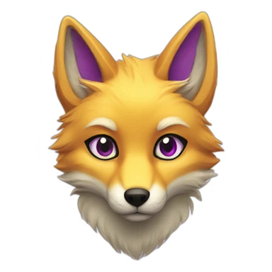 yellow purple fox furry green eyes sticker