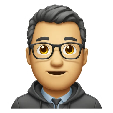 Nerd emoji with a double chin sticker