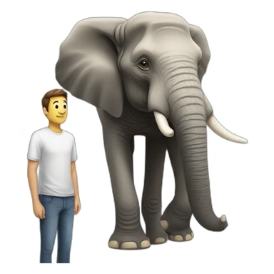 elephant next to a man sticker