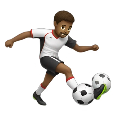 Kicking a soccer ball sticker