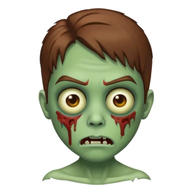 zombie emoji with brown hair sticker