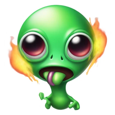 Farting alien sticker