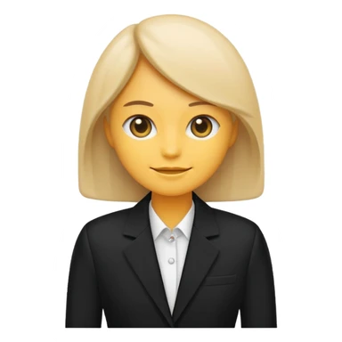 Minimal aesthetic emoji-style black blazer illustration, clean design, soft rounded shapes, matte fabric texture, subtle highlights and shadow, white or transparent background, centered, elegant fashion icon, high detail sticker