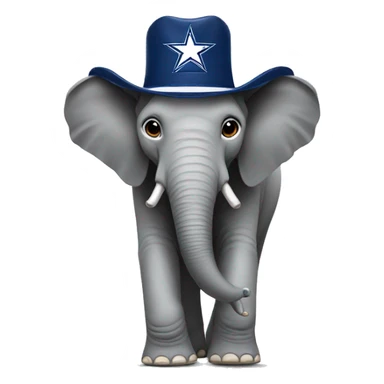 elephant wear a dallas cowboys hat sticker