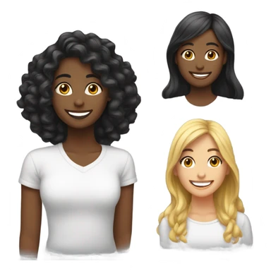 Amigas con cabello negro  sticker