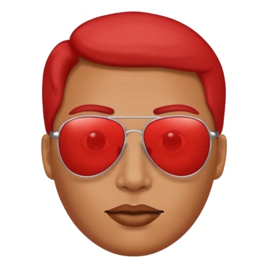 🔴+🕶️ no mouth eyes eyebrows just full read infront glasses sticker