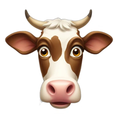 Surprised cow sticker