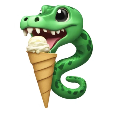 Snake eating ice cream sticker