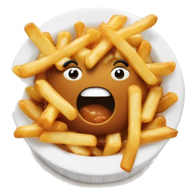 Poutine qui mange du riz  sticker