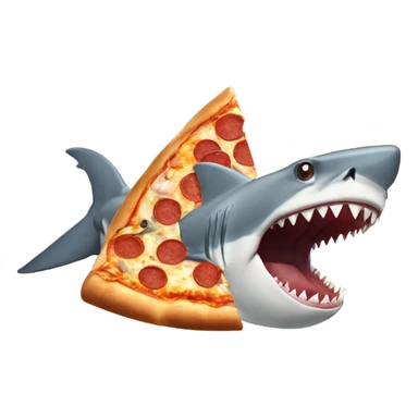 Shark to eating pizza sticker