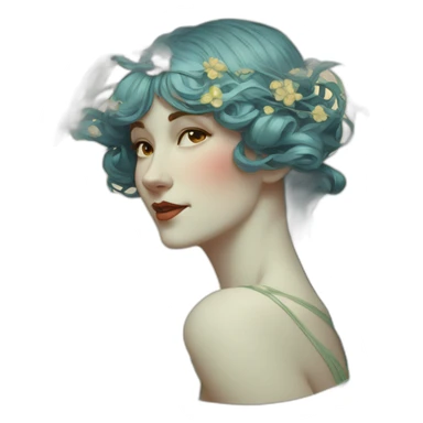 Woman art nouveau sticker