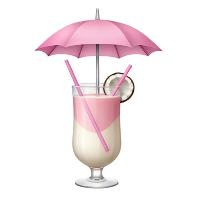 coconut drink with light pink umbrella sticker