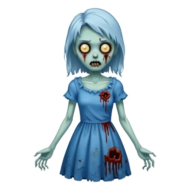 a zombie in blue dress sticker