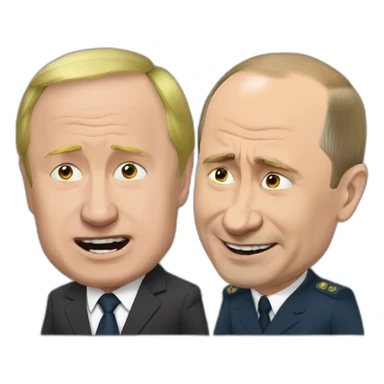Putin crying and zelenskiy laughing sticker