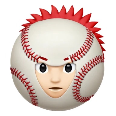 Baseball with Mohawk sticker