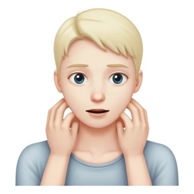 hands grabbing at own nexk sticker