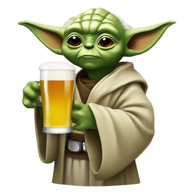 Yoda drink a beer sticker