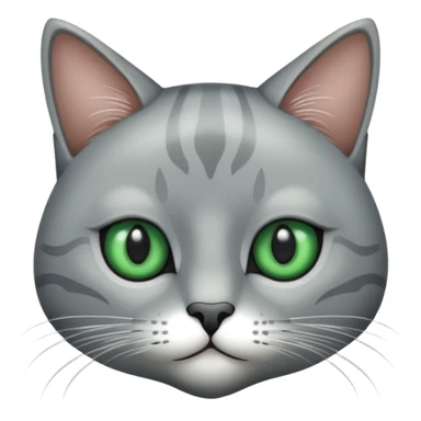 Gato gris ojos verdes y detalles atigrados sticker