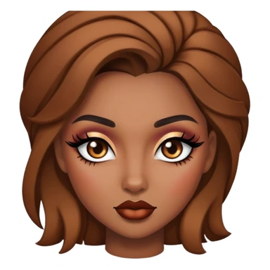 pretty brown skin baddie with makeup sticker