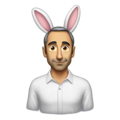 Eric Zemmour with bunny ears sticker
