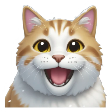 happy cat in snow sticker