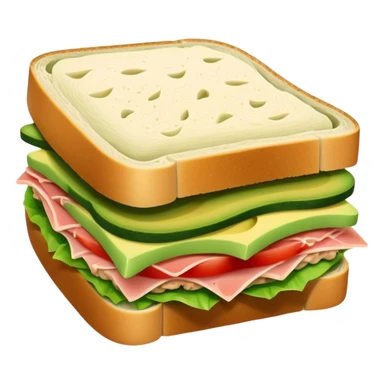 Tuna and avocado inside a sandwich sticker