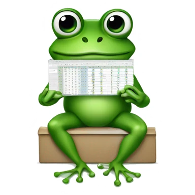 Frog working on excel sticker