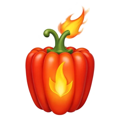un piment avec une petite flamme a coté sticker