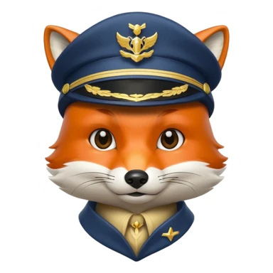 fox wearing a captain's hat sticker