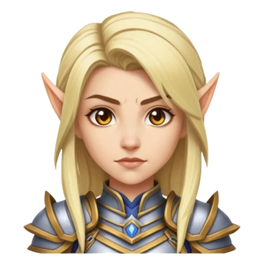 Warcraft female blonde half-Dranei  sticker