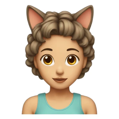 girl with cat on top of her head sticker