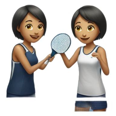 two pingpong girls sticker
