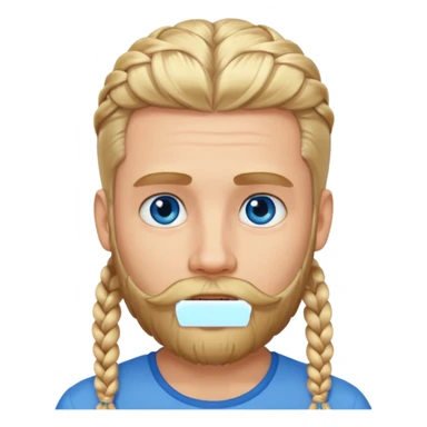 sakalı ve örgülü saçı olan sarışın adam sticker