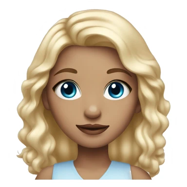 a girl with blonde hair and blue eyes with delicate make-up  sticker