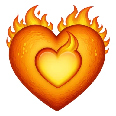 heart flaming orange sticker