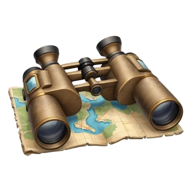 map with binoculars sticker