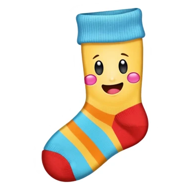 cute emoji of a worn-out sock with a hole at the big toe sticker