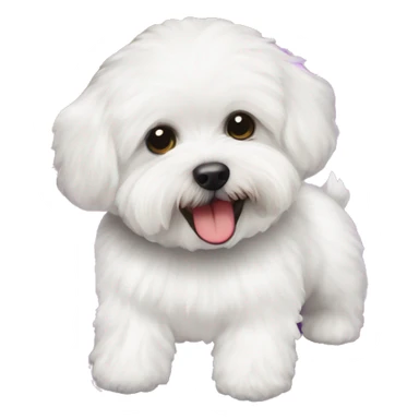 White maltipoo yoga mat sticker
