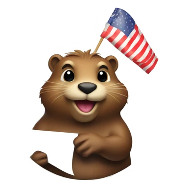 Beaver with an I voted sticker  sticker