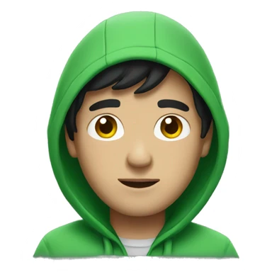 Black-haired white guy in green hoodie  sticker