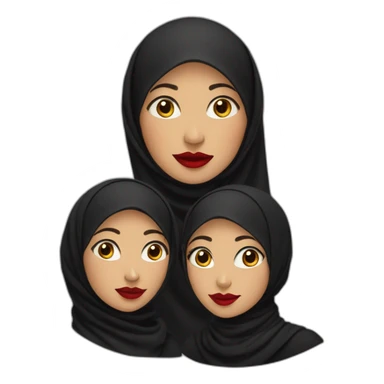 three-malay-women-wearing-black-hijab-with-red-lipstick sticker